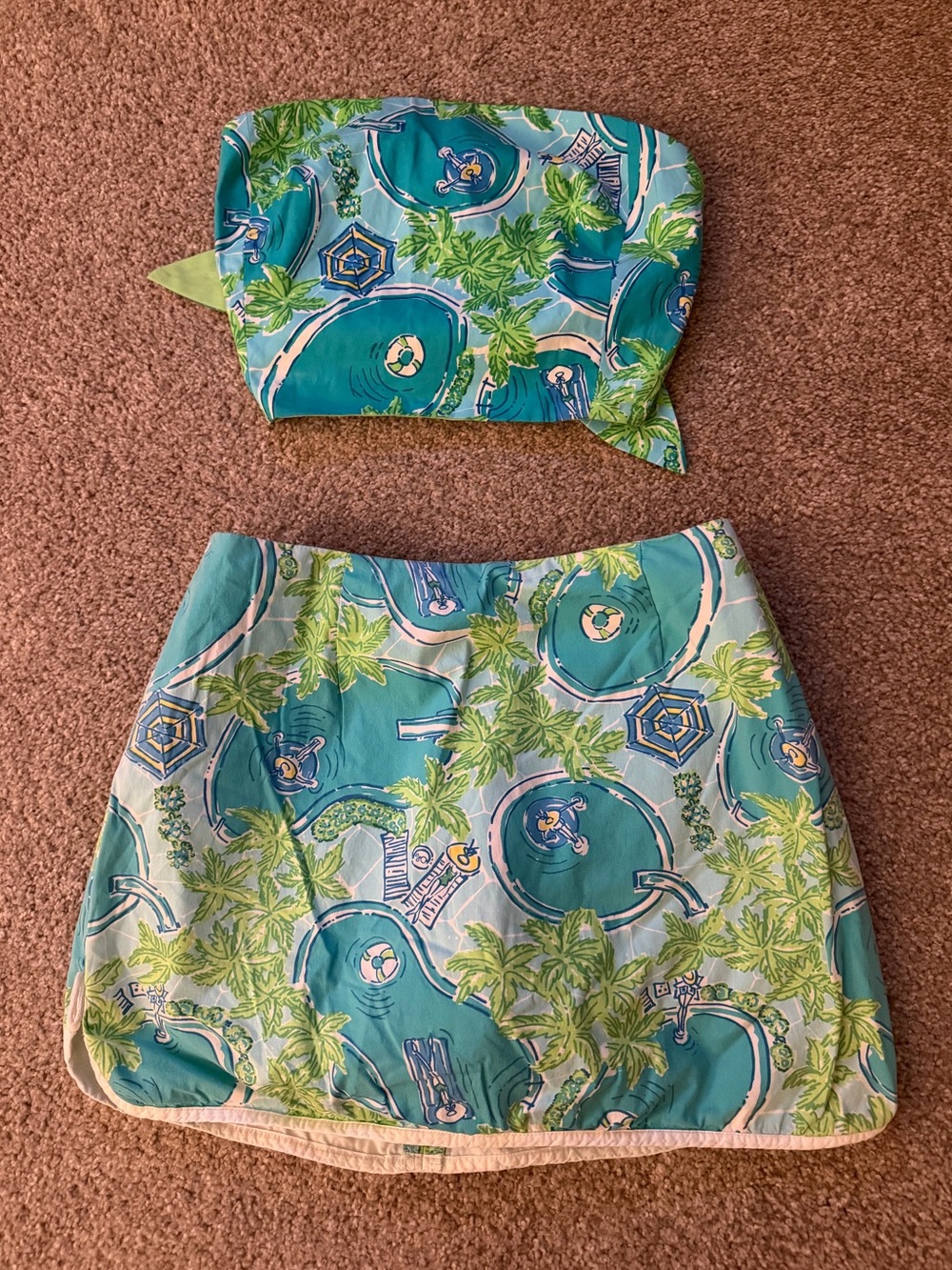 Lilly Pulitzer vintage white label set- top and skort skirt pool hoppers size 2